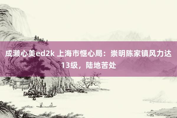 成濑心美ed2k 上海市惬心局：崇明陈家镇风力达13级，陆地苦处