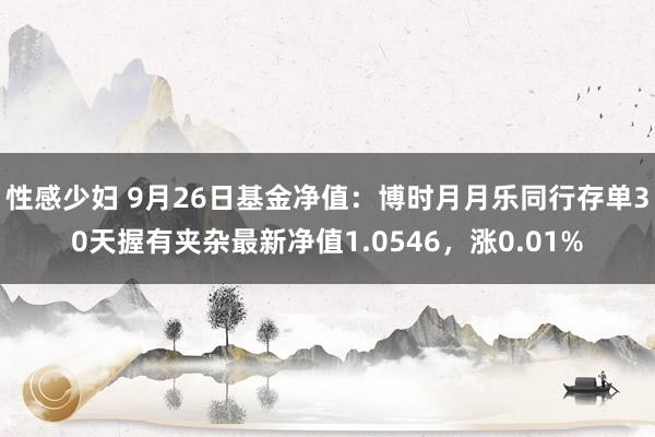 性感少妇 9月26日基金净值：博时月月乐同行存单30天握有夹杂最新净值1.0546，涨0.01%