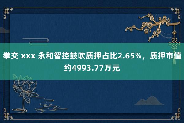 拳交 xxx 永和智控鼓吹质押占比2.65%，质押市值约4993.77万元