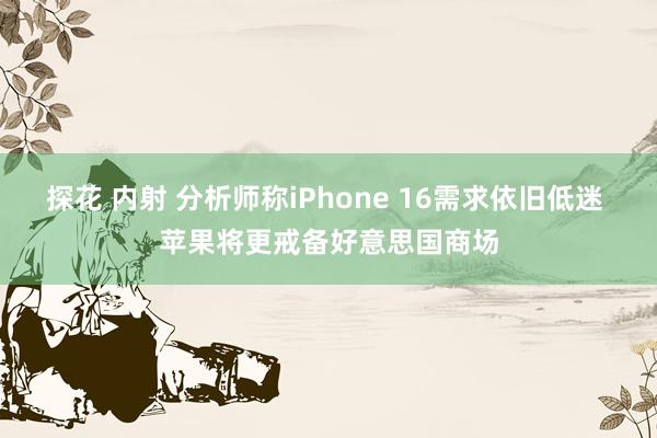 探花 内射 分析师称iPhone 16需求依旧低迷 苹果将更戒备好意思国商场