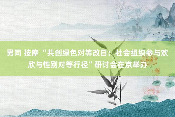 男同 按摩 “共创绿色对等改日：社会组织参与欢欣与性别对等行径”研讨会在京举办