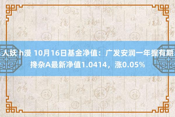 人妖 h漫 10月16日基金净值：广发安润一年握有期搀杂A最新净值1.0414，涨0.05%