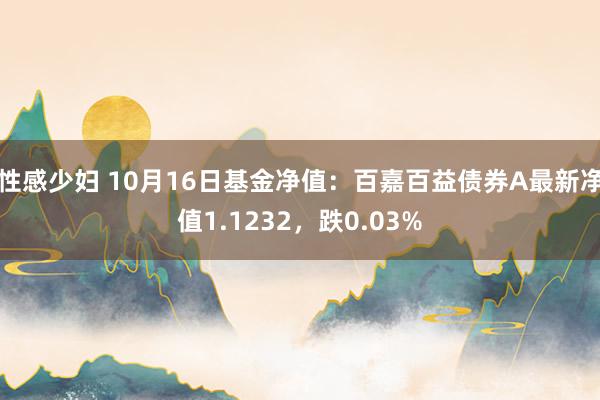 性感少妇 10月16日基金净值：百嘉百益债券A最新净值1.1232，跌0.03%