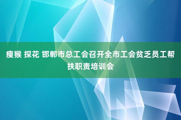 瘦猴 探花 邯郸市总工会召开全市工会贫乏员工帮扶职责培训会