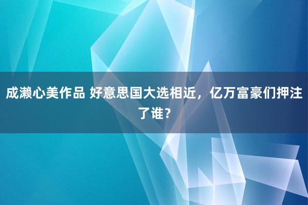 成濑心美作品 好意思国大选相近，亿万富豪们押注了谁？