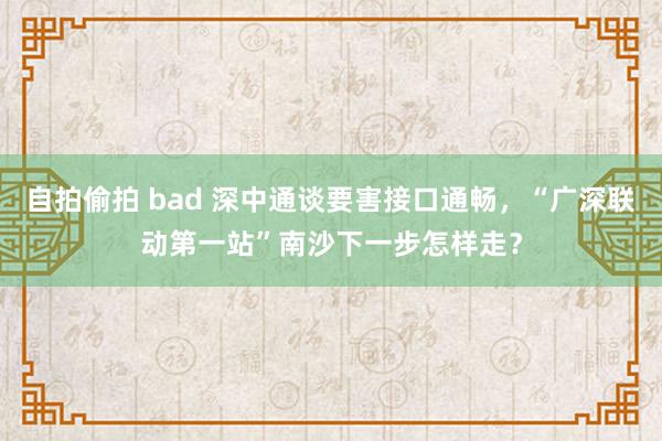 自拍偷拍 bad 深中通谈要害接口通畅，“广深联动第一站”南沙下一步怎样走？