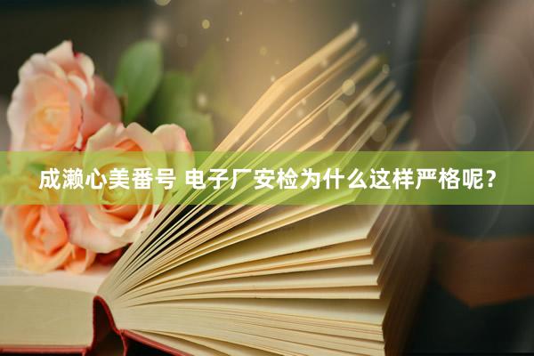 成濑心美番号 电子厂安检为什么这样严格呢？