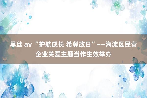 黑丝 av “护航成长 希冀改日”——海淀区民营企业关爱主题当作生效举办