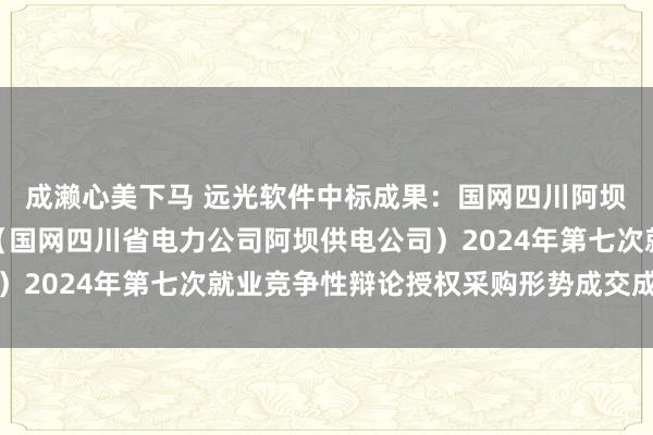 成濑心美下马 远光软件中标成果：国网四川阿坝州电力有限包袱公司（国网四川省电力公司阿坝供电公司）2024年第七次就业竞争性辩论授权采购形势成交成果公告