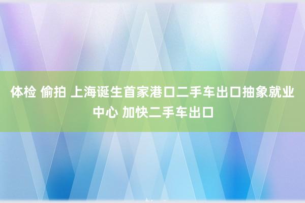 体检 偷拍 上海诞生首家港口二手车出口抽象就业中心 加快二手车出口