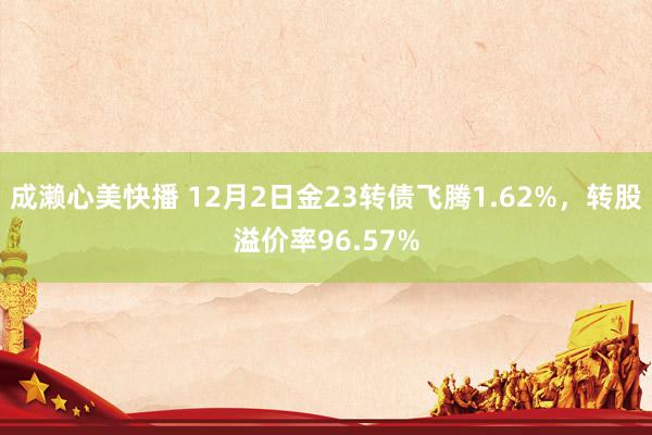 成濑心美快播 12月2日金23转债飞腾1.62%，转股溢价率96.57%