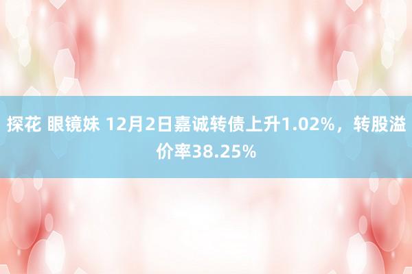 探花 眼镜妹 12月2日嘉诚转债上升1.02%，转股溢价率38.25%