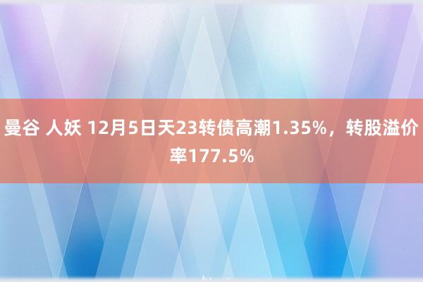 曼谷 人妖 12月5日天23转债高潮1.35%，转股溢价率177.5%