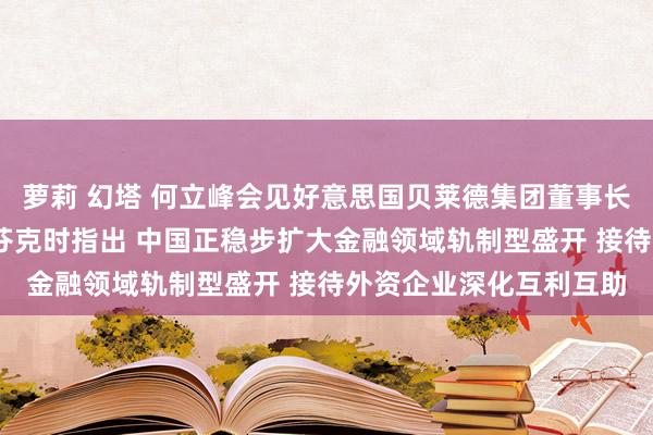 萝莉 幻塔 何立峰会见好意思国贝莱德集团董事长兼首席履行官劳伦斯·芬克时指出 中国正稳步扩大金融领域轨制型盛开 接待外资企业深化互利互助