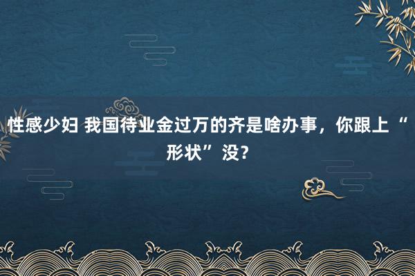 性感少妇 我国待业金过万的齐是啥办事，你跟上 “形状” 没？