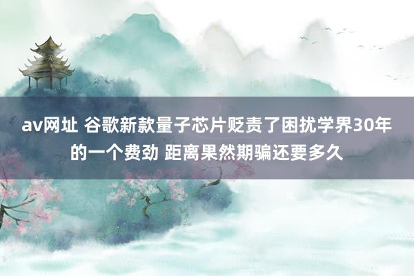 av网址 谷歌新款量子芯片贬责了困扰学界30年的一个费劲 距离果然期骗还要多久