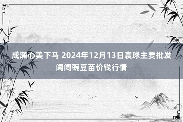 成濑心美下马 2024年12月13日寰球主要批发阛阓豌豆苗价钱行情