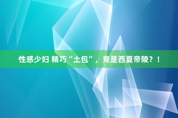 性感少妇 精巧“土包”，竟是西夏帝陵？！