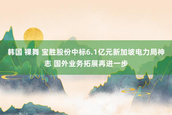 韩国 裸舞 宝胜股份中标6.1亿元新加坡电力局神志 国外业务拓展再进一步