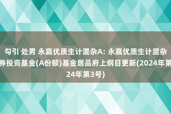 勾引 处男 永赢优质生计混杂A: 永赢优质生计混杂型证券投资基金(A份额)基金居品府上纲目更新(2024年第3号)