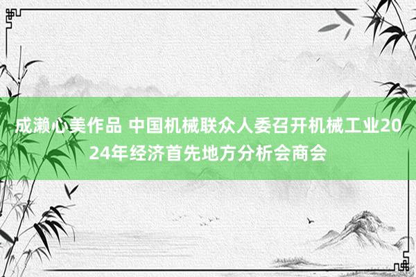 成濑心美作品 中国机械联众人委召开机械工业2024年经济首先地方分析会商会