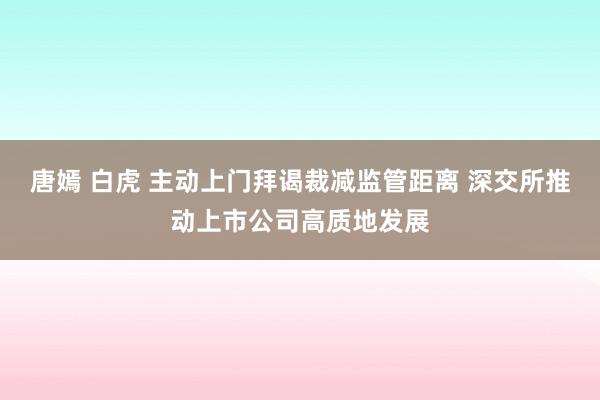 唐嫣 白虎 主动上门拜谒裁减监管距离 深交所推动上市公司高质地发展