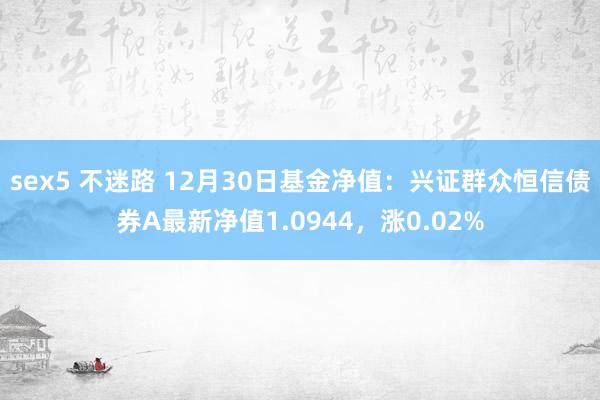 sex5 不迷路 12月30日基金净值：兴证群众恒信债券A最新净值1.0944，涨0.02%