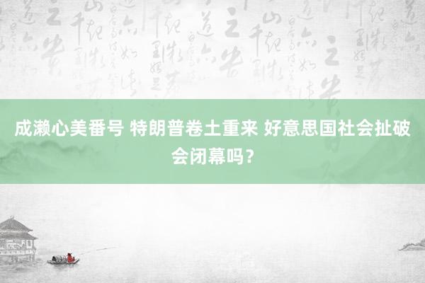 成濑心美番号 特朗普卷土重来 好意思国社会扯破会闭幕吗？