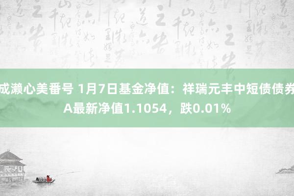 成濑心美番号 1月7日基金净值：祥瑞元丰中短债债券A最新净值1.1054，跌0.01%