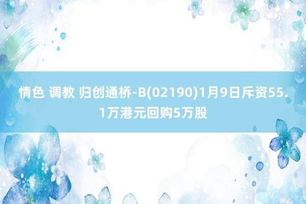 情色 调教 归创通桥-B(02190)1月9日斥资55.1万港元回购5万股