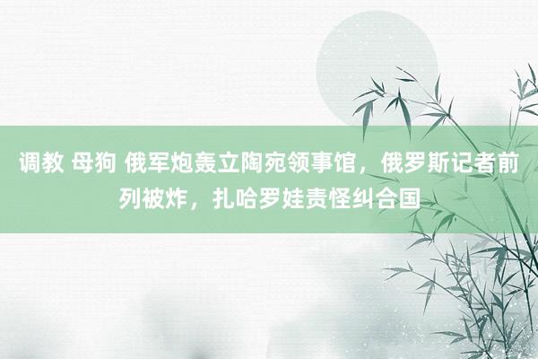 调教 母狗 俄军炮轰立陶宛领事馆，俄罗斯记者前列被炸，扎哈罗娃责怪纠合国