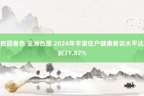 校园春色 亚洲色图 2024年宇宙住户健康教训水平达到31.87%