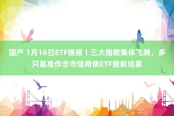 国产 1月16日ETF晚报丨三大指数集体飞腾，多只基准作念市信用债ETF提前结募